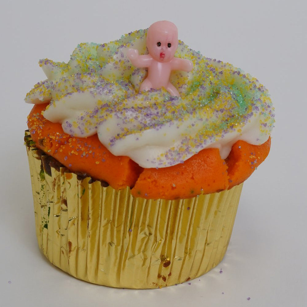 Mardi Gras Sprinkle Cheesecake Cupcakes