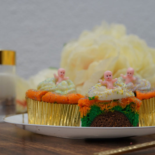 Mardi Gras Sprinkle Cheesecake Cupcakes